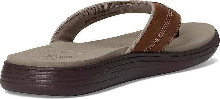 Johnston & Murphy Upton Flip Flop Men's Sandals Brown Oiled Full Grain : 9 M (D), Leather - Image 4