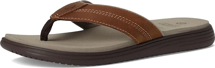 Johnston & Murphy Upton Flip Flop Men's Sandals Brown Oiled Full Grain : 9 M (D), Leather - Image 5