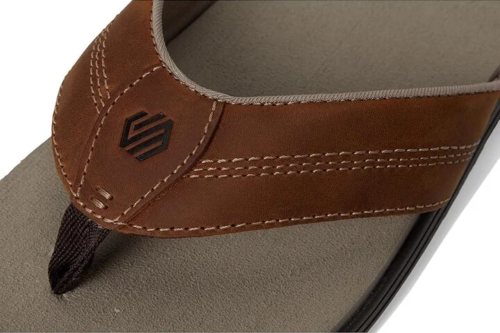 Johnston & Murphy Upton Flip Flop Men's Sandals Brown Oiled Full Grain : 9 M (D), Leather - Image 7