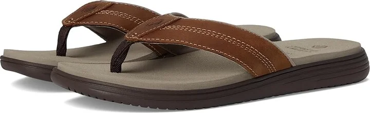 Johnston & Murphy Upton Flip Flop Men's Sandals Brown Oiled Full Grain : 9 M (D), Leather