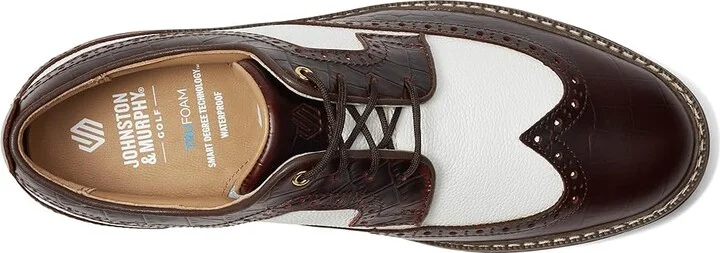 Johnston & Murphy Upton Gl3 Luxe Hybrid Men's Shoes Dark Brown Croc Print/White Full Grain : 8.5 M (D), Leather - Image 2