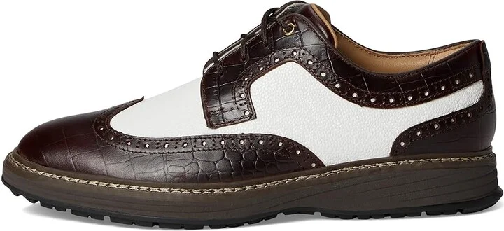 Johnston & Murphy Upton Gl3 Luxe Hybrid Men's Shoes Dark Brown Croc Print/White Full Grain : 8.5 M (D), Leather - Image 6