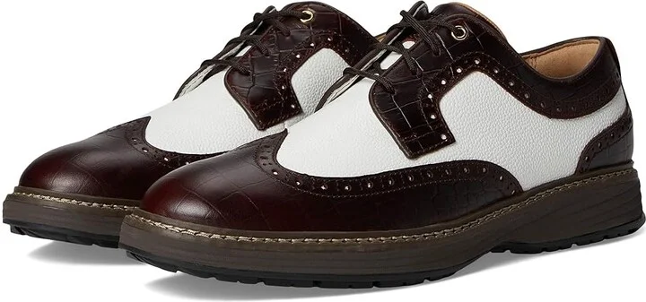 Johnston & Murphy Upton Gl3 Luxe Hybrid Men's Shoes Dark Brown Croc Print/White Full Grain : 8.5 M (D), Leather