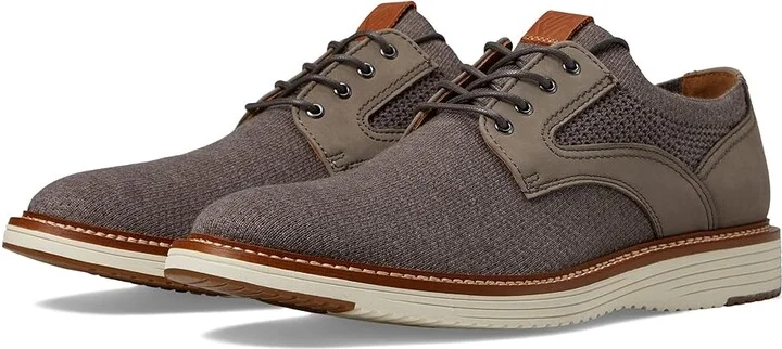 Johnston & Murphy Upton Knit Plain Toe Men's Shoes Gray Knit : 8 M (D), Leather