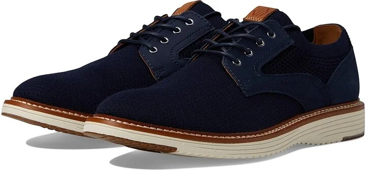 Johnston & Murphy Upton Knit Plain Toe Men's Shoes Navy Knit : 8 M (D), Leather