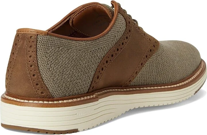 Johnston & Murphy Upton Knit Saddle Men's Slip on Shoes Taupe Knit/Brown Oiled Full Grain : 8.5 M (D), Leather - Image 4