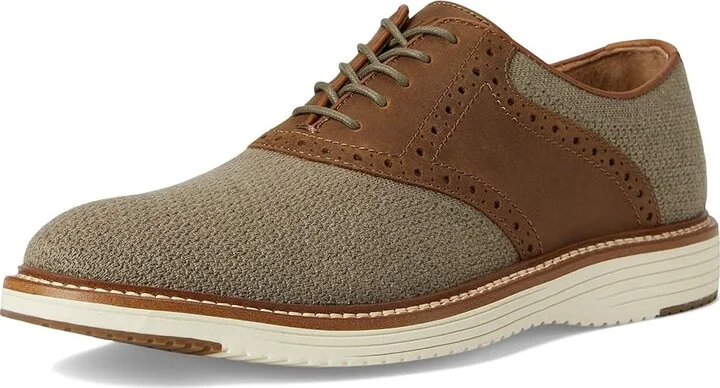 Johnston & Murphy Upton Knit Saddle Men's Slip on Shoes Taupe Knit/Brown Oiled Full Grain : 8.5 M (D), Leather - Image 5