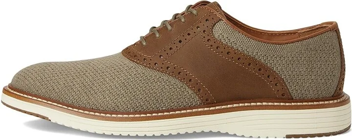 Johnston & Murphy Upton Knit Saddle Men's Slip on Shoes Taupe Knit/Brown Oiled Full Grain : 8.5 M (D), Leather - Image 6