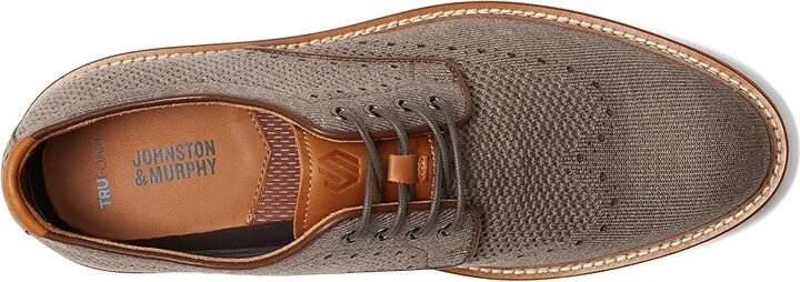 Johnston & Murphy Upton Knit Wing Tip Men's Shoes Gray Knit : 8 M (D) - Image 2