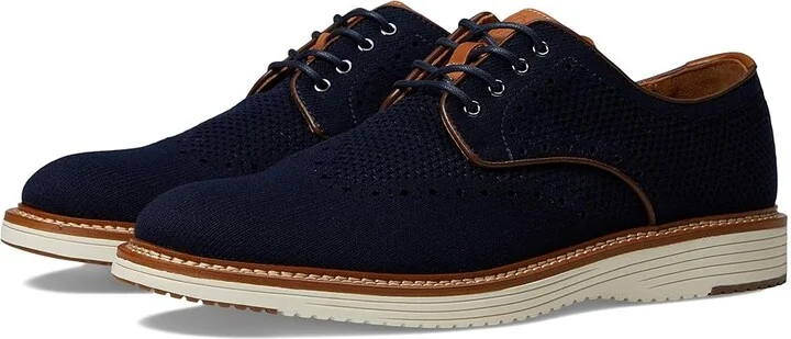 Johnston & Murphy Upton Knit Wing Tip Men's Shoes Navy Knit : 8 M (D)