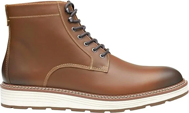 Johnston & Murphy Upton Lug Plain Toe Boots Men's Boots Dark Tan Waterproof Full Grain : 9.5 M (D), Leather - Image 7