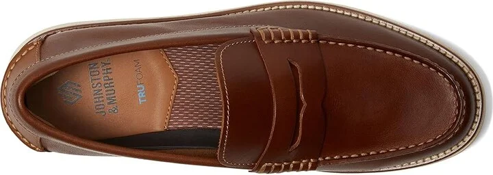 Johnston & Murphy Upton Penny Men's Shoes Tan Full Grain : 13 M (D), Leather - Image 2