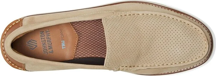 Johnston & Murphy Upton Perfed Venetian Men's Lace-up Boots Taupe Nubuck : 9 M (D), Leather/Mesh/Nubuck - Image 2