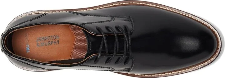 Johnston & Murphy Upton Plain Toe Men's Shoes Black Full Grain 1 : 14 W (EE), Leather - Image 2
