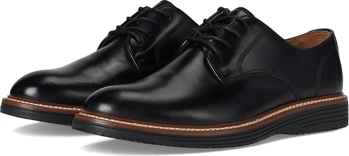 Johnston & Murphy Upton Plain Toe Men's Shoes Black Full Grain 1 : 14 W (EE), Leather