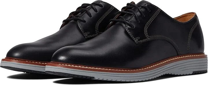 Johnston & Murphy Upton Plain Toe Men's Shoes Black Full Grain : 8 M (D), Suede/Leather