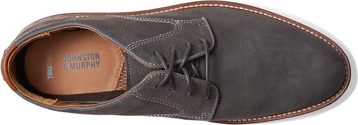 Johnston & Murphy Upton Plain Toe Men's Shoes Gray Nubuck : 8 M (D), Suede/Leather - Image 2