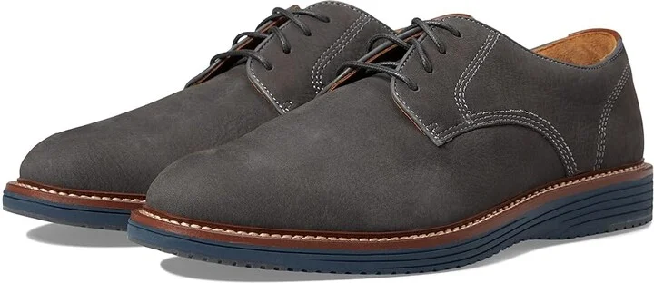 Johnston & Murphy Upton Plain Toe Men's Shoes Gray Nubuck : 8 M (D), Suede/Leather