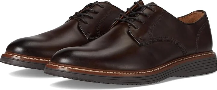 Johnston & Murphy Upton Plain Toe Men's Shoes Mahogany Full Grain : 10.5 M (D), Suede/Leather