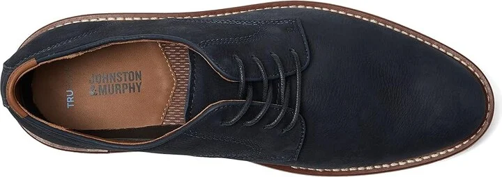 Johnston & Murphy Upton Plain Toe Men's Shoes Navy Tumbled Nubuck : 8.5 M (D), Suede/Leather - Image 2