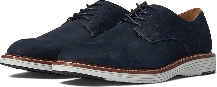 Johnston & Murphy Upton Plain Toe Men's Shoes Navy Tumbled Nubuck : 8.5 M (D), Suede/Leather