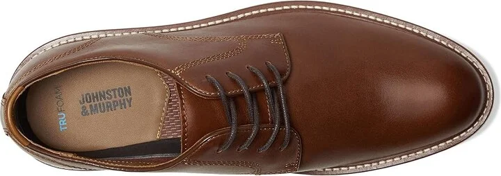 Johnston & Murphy Upton Plain Toe Men's Shoes Tan Full Grain : 8 M (D), Suede/Leather - Image 2