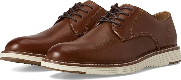 Johnston & Murphy Upton Plain Toe Men's Shoes Tan Full Grain : 8 M (D), Suede/Leather