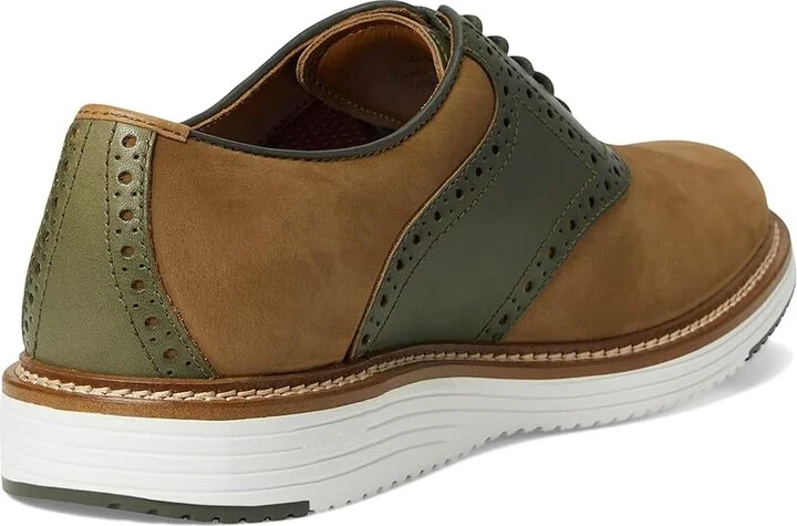 Johnston & Murphy Upton Saddle Men's Slip on Shoes Snuff Nubuck/Olive Full Grain : 9.5 M (D), Leather - Image 4