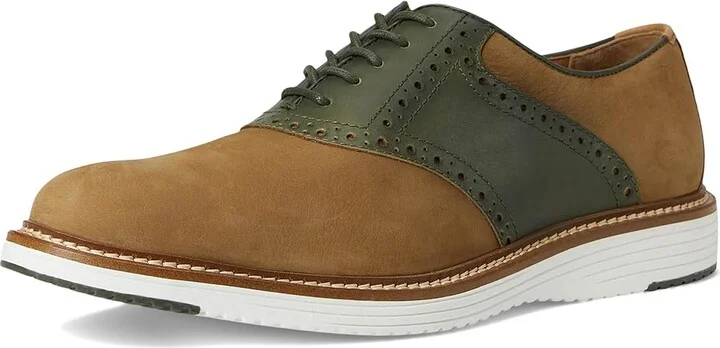 Johnston & Murphy Upton Saddle Men's Slip on Shoes Snuff Nubuck/Olive Full Grain : 9.5 M (D), Leather - Image 5
