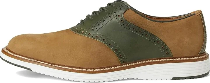 Johnston & Murphy Upton Saddle Men's Slip on Shoes Snuff Nubuck/Olive Full Grain : 9.5 M (D), Leather - Image 6