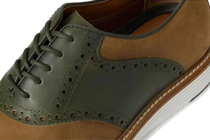 Johnston & Murphy Upton Saddle Men's Slip on Shoes Snuff Nubuck/Olive Full Grain : 9.5 M (D), Leather - Image 7