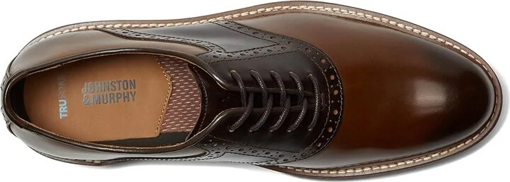 Johnston & Murphy Upton Saddle Men's Slip on Shoes Tan/Mahogany Full Grain : 9 M (D), Leather - Image 2