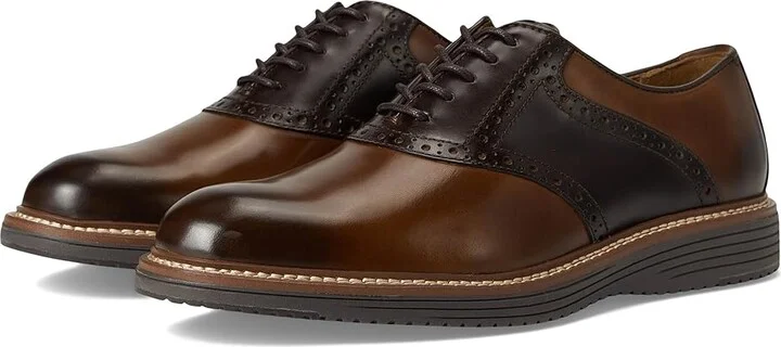 Johnston & Murphy Upton Saddle Men's Slip on Shoes Tan/Mahogany Full Grain : 9 M (D), Leather