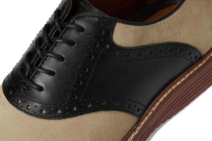 Johnston & Murphy Upton Saddle Men's Slip on Shoes Taupe Nubuck/Black Full Grain : 9.5 M (D), Leather - Image 7