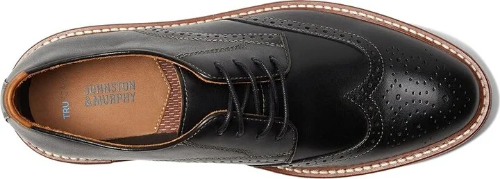 Johnston & Murphy Upton Wing Tip Men's Shoes Black Full Grain : 8 M (D), Leather - Image 2
