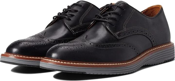 Johnston & Murphy Upton Wing Tip Men's Shoes Black Full Grain : 8 M (D), Leather