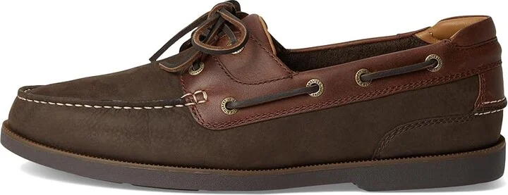 Johnston & Murphy Ventura 2-Eye Boat Shoe Men's Lace-up Boots Dark Brown Nubuck/Mahogany Full Grain : 9 M (D), Leather - Image 6