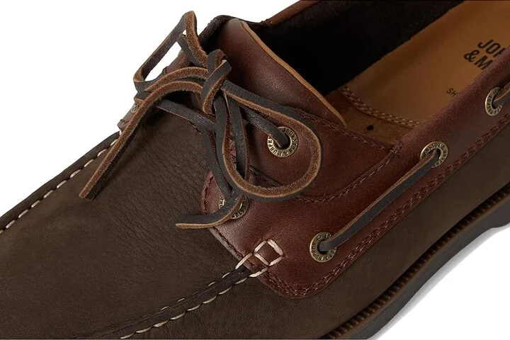 Johnston & Murphy Ventura 2-Eye Boat Shoe Men's Lace-up Boots Dark Brown Nubuck/Mahogany Full Grain : 9 M (D), Leather - Image 7