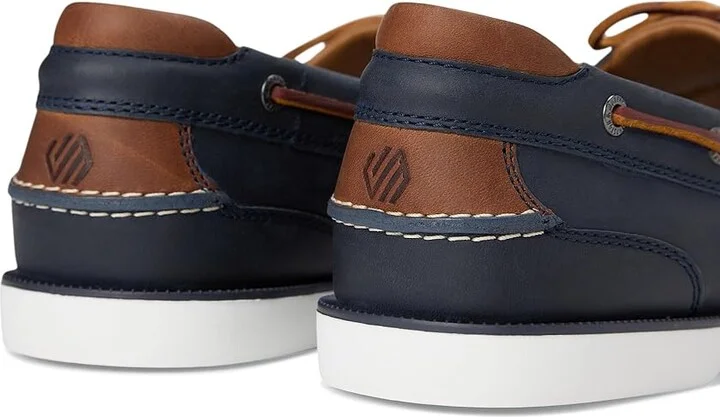 Johnston & Murphy Ventura 2-Eye Boat Shoe Men's Lace-up Boots Navy Full Grain : 11.5 M (D), Leather - Image 7