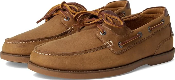 Johnston & Murphy Ventura 2-Eye Boat Shoe Men's Lace-up Boots Tan Full Grain : 13 M (D), Leather