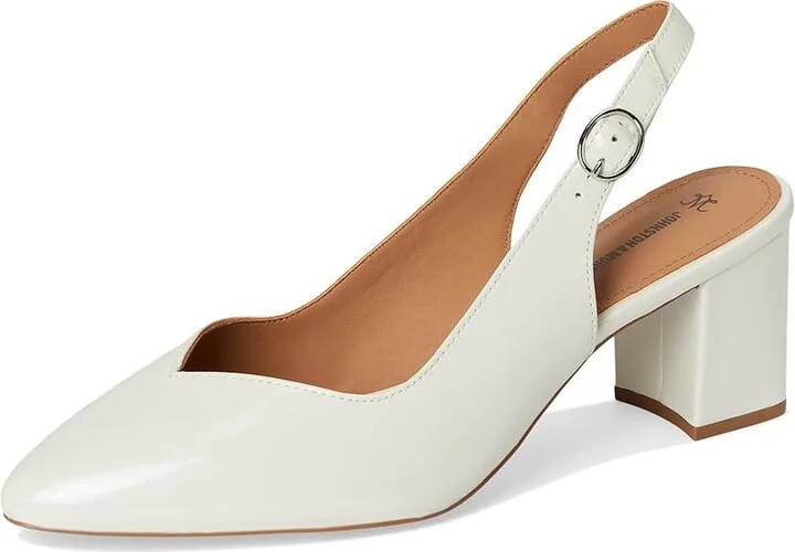 Johnston & Murphy Vicki Slingback Pump Women's Sandals Bone Italian Pearlized Patent Leather : 7.5 M - Image 5