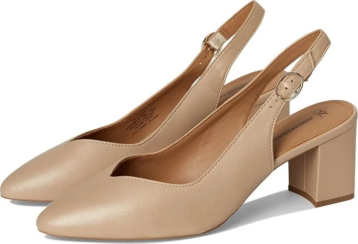 Johnston & Murphy Vicki Slingback Pump Women's Sandals Sand Pearlized Glove Leather : 7.5 M