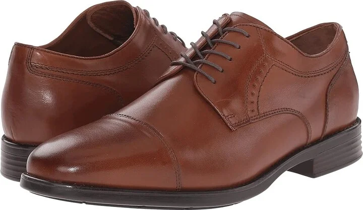 Johnston & Murphy Waterproof XC4(r) Branning Cap Dress Cap Toe Oxford Men's Lace Up Cap Toe Shoes Tan Waterproof Calfskin : 7.5 M (D)