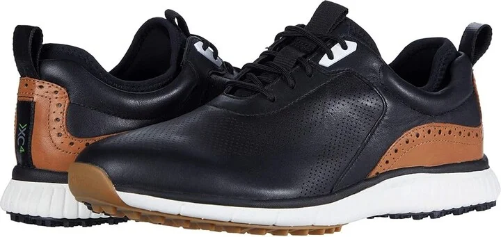 Johnston & Murphy Waterproof XC4(r) Golf H1-Luxe Hybrid Sneaker Men's Shoes Black Waterproof Full Grain : 8 M (D), Leather