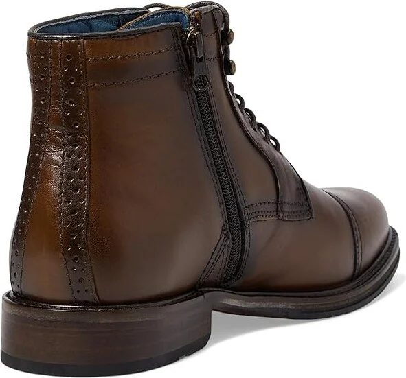 Johnston & Murphy XC Flex Raleigh Cap Toe Zip Men's Boots Dark Tan Full Grain : 9 M (D), Leather - Image 4