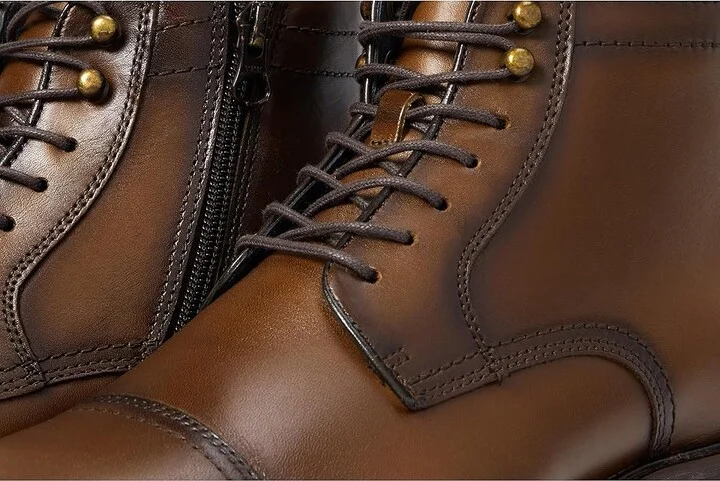 Johnston & Murphy XC Flex Raleigh Cap Toe Zip Men's Boots Dark Tan Full Grain : 9 M (D), Leather - Image 5