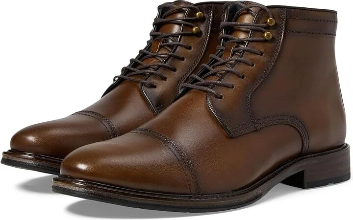 Johnston & Murphy XC Flex Raleigh Cap Toe Zip Men's Boots Dark Tan Full Grain : 9 M (D), Leather