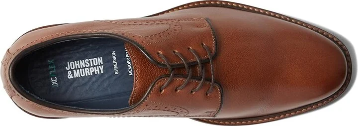 Johnston & Murphy XC Flex Raleigh Plain Toe Men's Shoes Tan Full Grain : 8 M (D), Leather - Image 2