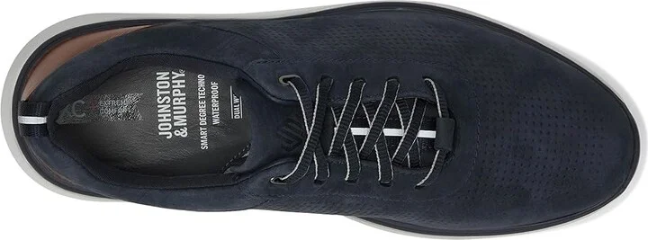 Johnston & Murphy XC4 Prentiss 2 Embossed U-Throat Men's Shoes Navy Tumbled Nubuck : 10 M (D), Leather - Image 2