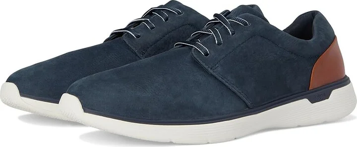 Johnston & Murphy Xc4 Prentiss 2 Plain Toe Men's Shoes Navy Waterproof Tumbled Nubuck 3 : 10 M (D), Leather